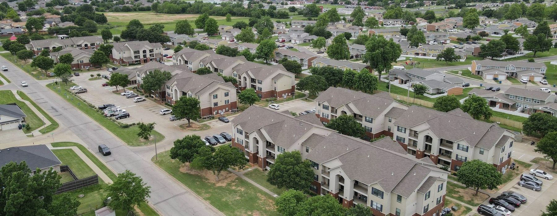 aerial view of a neighborhood