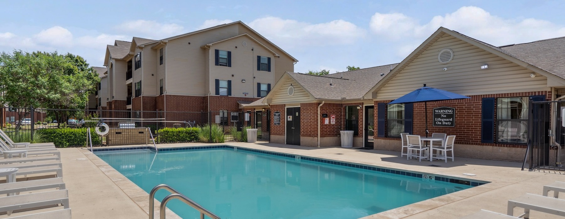 a swimming pool in a courtyard