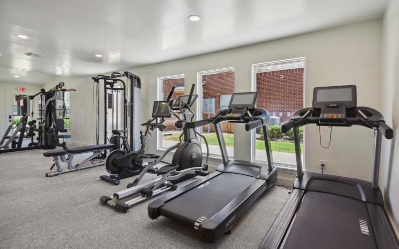 a gym with exercise equipment